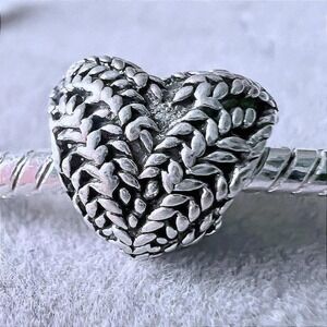 Silver Angel Wings Heart European Beaded Charm fits PANDORA